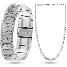 MagnetRX Matching Magnetic Bracelet Necklace Ultra Strength Titanium Magnetic