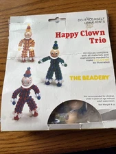 The Beadery Craft Happy Clown Trio Kit Bead Vintage 1983 NOS Sealed Ornament DIY
