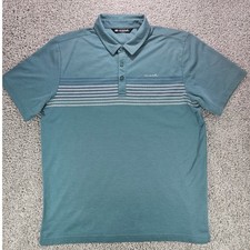 Travis Mathew Golf Polo Shirt Men's Large Teal Blue Short Sleeve Pima Cotton