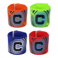 4Pack Captain Armband Adjustable Elastic Soccer Captain's Arm Band