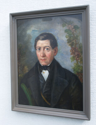 Herrenbildnis. Wohl ende XIX Jhd. Mit Rahmen: 50x63 cm.