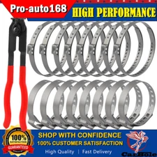 18 PCS Universal Adjustable Axle CV Joint Boot Crimp Clamps w/ Clamp Pliers Tool