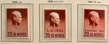 Norway WWII MLH Quisling Stamps Year 1942