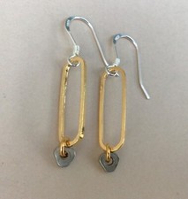 NEW HANDCRAFTED SUNDANCE CHARM LINK EARRINGS HANDMADE ARTISAN SIMPLE JEWELRY