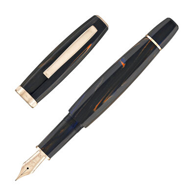 Scribo Feel Fountain Pen in Blu Califfo w/ Rose Gold Trim, 18K Extra Extra Fine