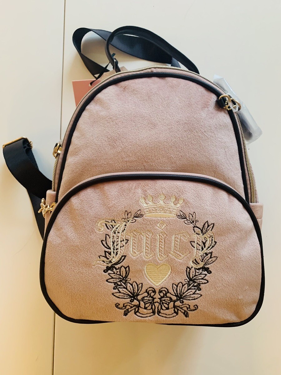 New Pink Juicy Couture Backpack Purse Bag MSRP $99 Velour  display picture 3
