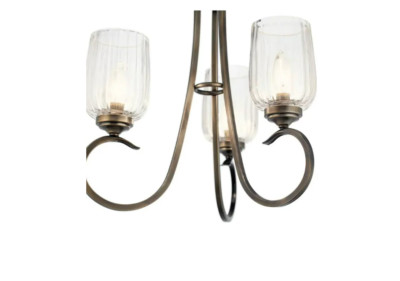 Kichler Chesterlyn 3-Light Vintage Tuscan Ribbed Glass Shaded Chandelier