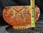 Antique Imperial Marigold Carnival Glass Rose Bowl in Star & File Pattern — photo 9