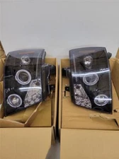 Spec-D Tuning LED Dual Halo Glossy Black Housing Smoke Lens Projector Headlight