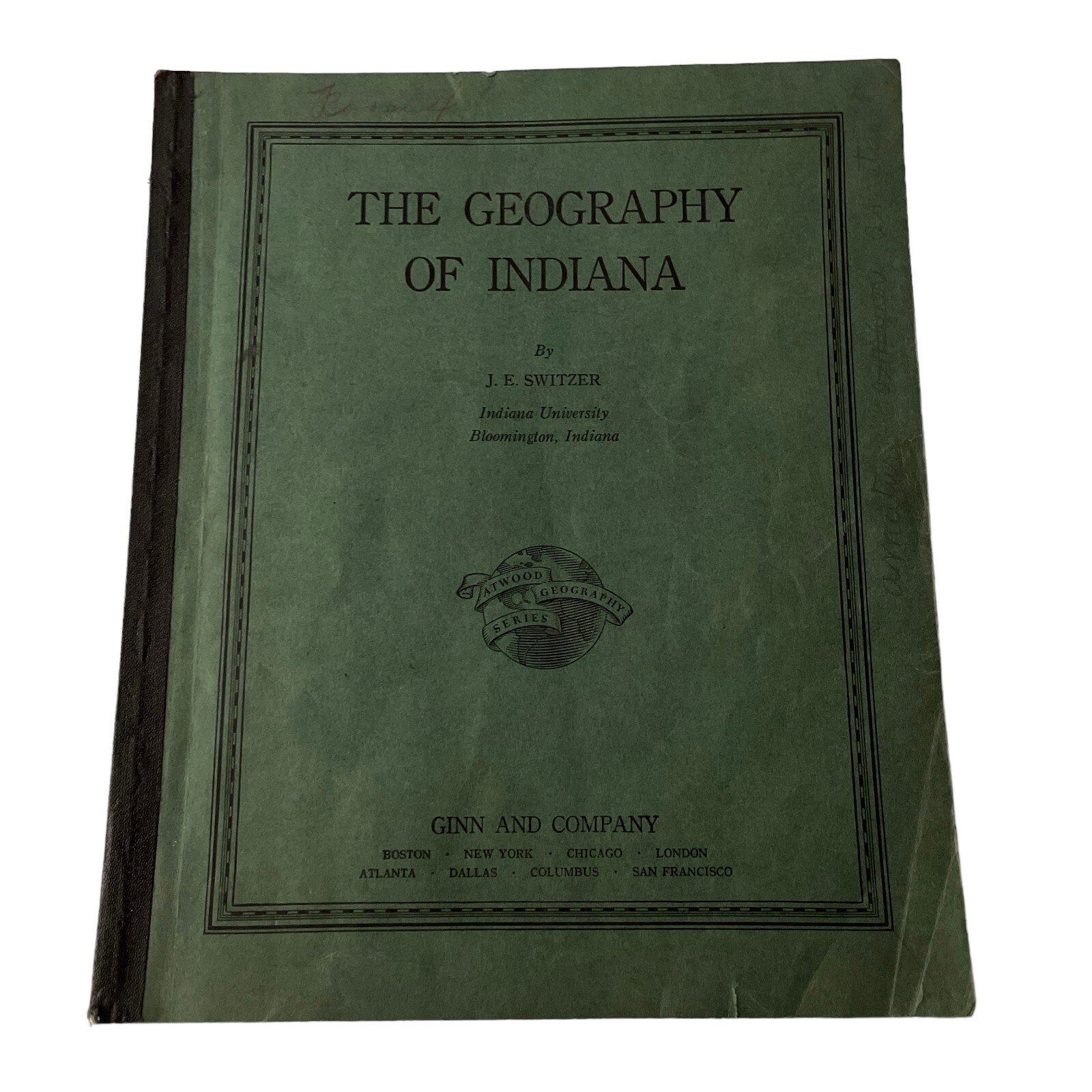 The Geography of Indiana by JE Switzer IU Bloomington w/ Free Dekalb