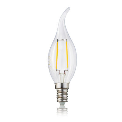 LED Birne Glühlampe Leuchtmittel C35 Lampe E27 Warmweiß 2700 K 2 W klar 1 Stück