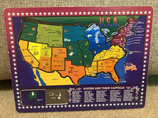USA STATES AND CAPITALS WOODEN PUZZLE MAP 2002 FOREVER TOYS MISSING 1 PIECE 