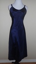 50s VTG Wonder Maid Molded Magic Navy Acetate Slip Dress Nightgown S/M