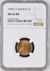 1909-S Lincoln Cent NGC MS65 RB Great Eye Appeal