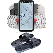 Touch Screen Tens Ems Portable Rechargeable Electrotherapy Machine With Slippers
