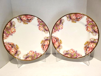 Leonardo Canziani Fine Bone China Dinner Plates Set Of 2 England 10.25'' Roses