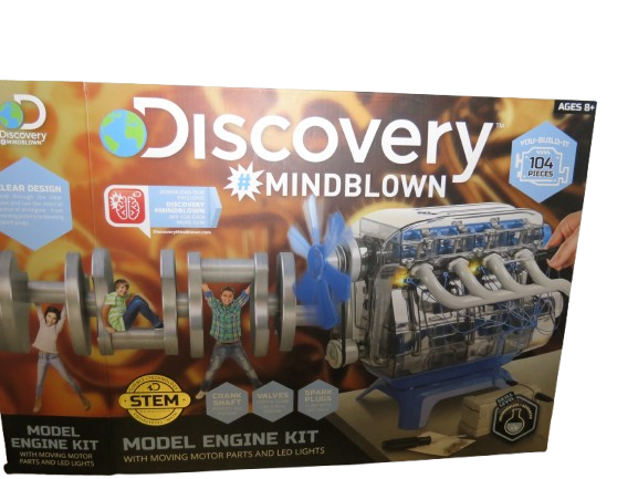 Discovery Model Engine Kit with Moving Parts, Motor & LED Lights