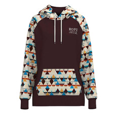 Hooey Girl's Rope Like A Girl Maroon Cream Aztec Pattern Hoodie HH1228MAAZ-Y