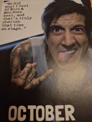 AUSTIN CARLILE OF MICE & MEN A4 POSTER ROCK SOUND  MAGAZINE UK  Mint 