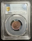 1884 indian head penny PCGS Genuine Cleaned -AU Detail