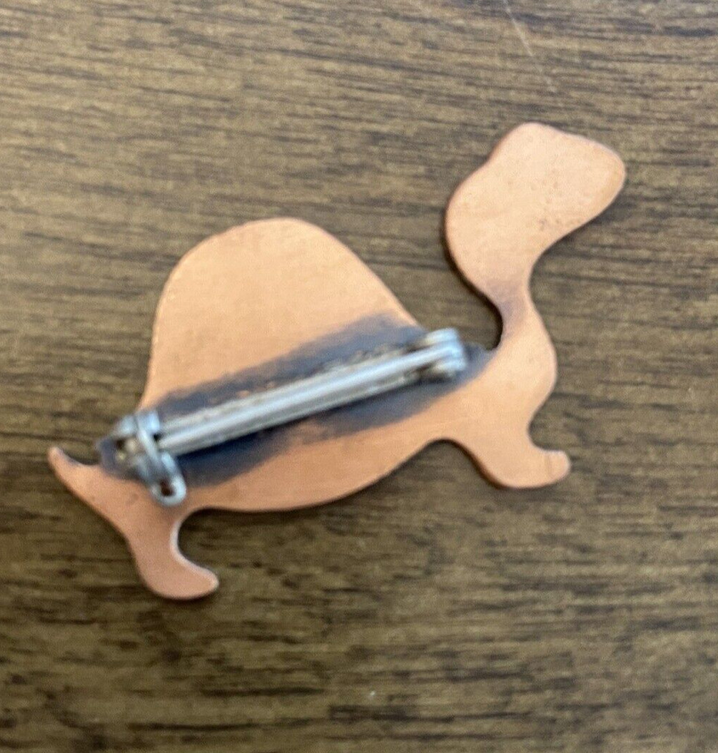 Turtle brooch pin copper-colored TINY! - image 4