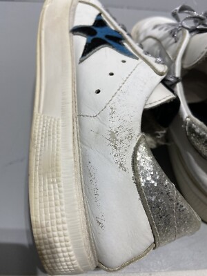 Golden Goose Women's Hi Star Sneakers Metallic Silver Star & Heel