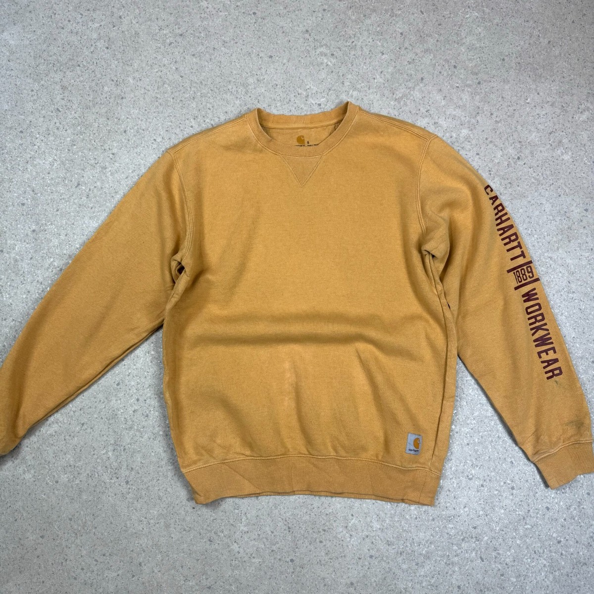 Carhartt Sweatshirt S / M Mustard Yellow | eBay UK