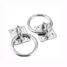 ISURE 2PcsBoat Stainless Steel 5mm Square Door Buckle Mount Hook with Round Ring