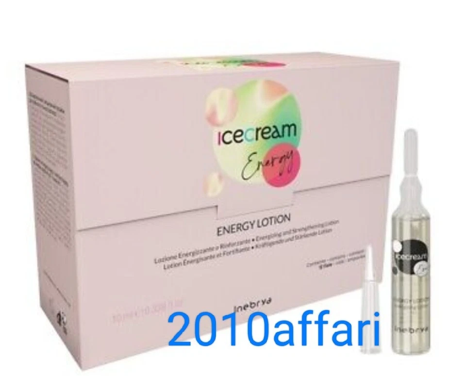 Inebrya Ice Cream Energy Lotion Lozione Energizzante e Rinforzante 12 Fiale 10ml