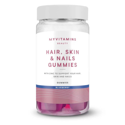 MyVitamins Haare, Haut & Nägel 60 Gummis | Zink & Biotin | Heidelbeergeschmack