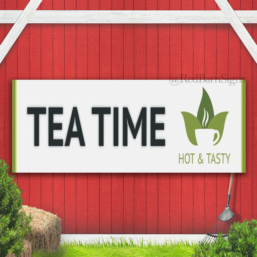 Time Hot & Tasty Indoor Outdoor Banner Sign With Grommets