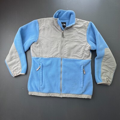The North Face Polartec Jacket Girls XL Blue Gray Full Zip Fleece Hiking Warm