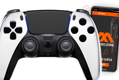 Chrome Silver Smart Rapid Fire Custom Modded Controller compatible with PS5 FPS