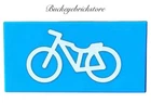 NEW Lego TILE 2x4 AZURE w/WHITE BICYCLE Town City Sales Minifig Bike Sign
