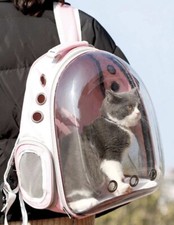 Pet Portable Carrier Backpack Space Capsule Travel Dog Cat Bag Transparent PINK