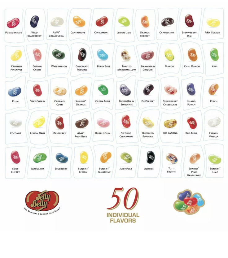 Jelly Belly Jelly Beans 50 Flavors Original 3 Lb Bag Gourmet Real Fruit