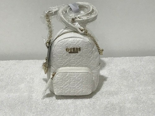 Guess White Mini Backpack Crossbody NEW 