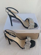 Size 7.5 Women's Jessica Simpson Owina Black Supreme Micro/LuxKD High Heel Shoes