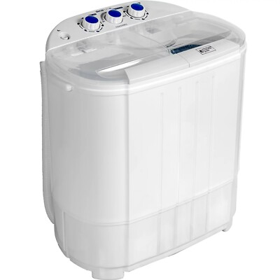 #ad Decohome Portable 13lbs Twin Tub Wash amp; Spin Washing Machine in White $119.99