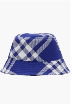BNWT Burberry Check Bucket Hat Blue Knight Size Medium | eBay display picture 2