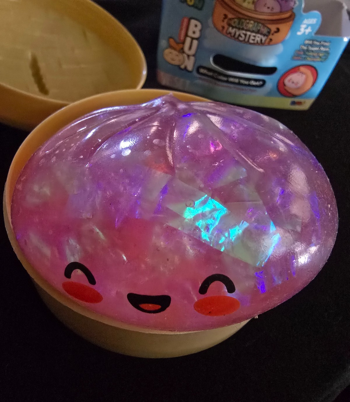 SUPER RARE! Holographic Mystery Dumpling Squishy Bun Pink Glitter VIRAL 🔥