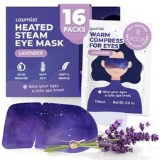 Heated Eye Mask for Dry Eyes - 16Pcs Self Heating Steam Eye Mask - Warm Compress