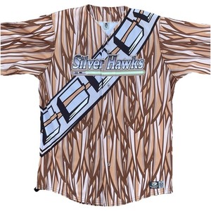 OT Sports Baseball Jersey Chewbacca Star Wars South Bend Silver Hawks Size 50