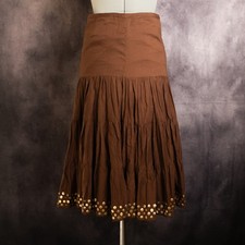 Vintage Size 5 Brown Ruffle Skirt with Sequins