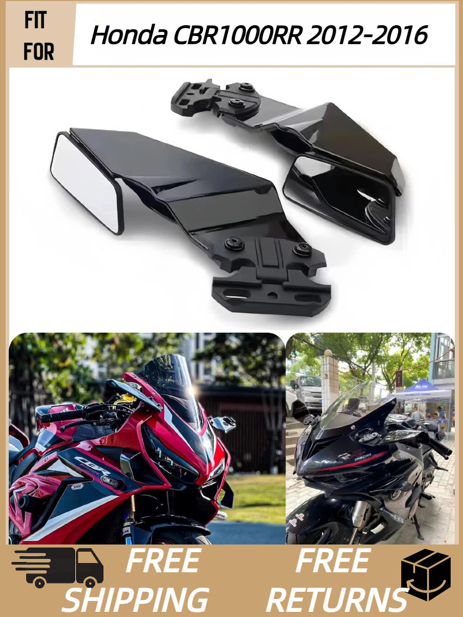 Motorcycle Wind Wing Glossy Black Rearview Mirrors for Honda CBR1000RR 2012-2016