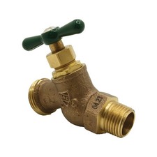 Thrifco 6415104 1/2 Inch MIP x 3/4 Inch GHT No-Kink Brass Hose Bibb