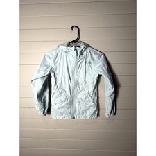 North Face Girls Light Blue DryVent Hooded Rain Jacket Windbreaker Size S 7/8