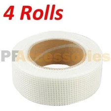 4 Rolls 65 FT x 2" Self Adhesive Fiberglass Cloth Tape White Mesh for Drywall
