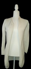 Gap Open Front Ivory Cardigan Sweater Size Small Long Sleeve 100 cotton 33"Long