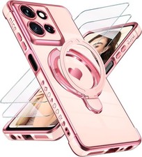 Liufcx Cute Plated Gold Phone Case for Moto G 2026/Moto G Play 2026, Pink